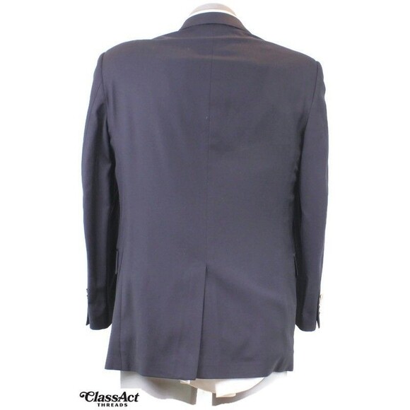 Jos A Bank Navy Blue Gold Button Wool Blazer Suit Jacket Sport Coat 40R - Picture 7 of 13